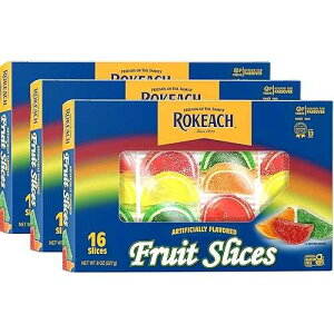 �t���[�c�X���C�X�A�߉z�՗p�R�[�V�� 8�I���X (3�p�b�N) Rokeach Fruit Slices, Kosher For Passover 8 Ounce (Pack of 3)