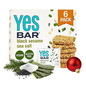 The YES Bar YES Bar ? Black Sesame Sea Salt ? Plant Based Protein, Decadent Snack Bar ? Vegan, Paleo, Gluten Free, Dairy Free, Low Sugar, Healthy Snack, Breakfast, Low Carb, Keto Friendly (Pack of 6)