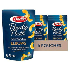 BARILLA Ready Pasta, Elbows - Non-GMO, No Preservatives - Perfect Microwave Pasta Ready in 60 Seconds - Great for Quick Pasta Meals , 8.5oz Pouch (Pack of 6)
