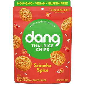 Dang Sticky Rice Chips / Sriracha Spice / 12 Pack / Vegan, Gluten Free, Non GMO Rice Crisps, Healthy Snacks Made with Whole Foods / 3.5 Oz Bags