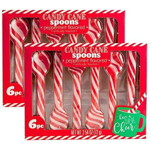 12 �p�b�N - �H�p�y�p�[�~���g �L�����f�B�P�[�� �X�v�[�� Christmas Ltd. 12 Pack - Edible Peppermint Candy Cane Spoons