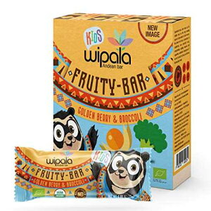 Everglobe Wipala KIDS Organic Fruit Bars, Goldenberry & Broccoli, Vegan, Non-GMO, Healthy Snack (12 Pack)