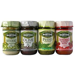 �}���g���@ �C�^���A���~�b�N�X�y�X�g (4/6.5�I���X�p�b�N) Mantova Italian Mix Pesto (4/6.5 oz Pack). Pesto Genovese Basil, Olive Paste, Sundried Tomato, Artichoke Paste.