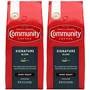 ???? ?? ???? ??? 64??, ?? ??? ?? ??, 32?? ? (2? ?) Community Coffee Signature Blend, 64 Ounces Ground Coffee, Dark Roast, 32 Ounce Bag (Pack of 2)