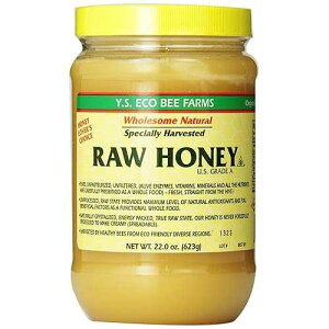 YS Eco Bee Farms ���I�� - 22 �I���X (4 �p�b�N) YS Royal Jelly/Honey Bee Y.S. Eco Bee Farms Raw Honey - 22 oz (4 Pack)