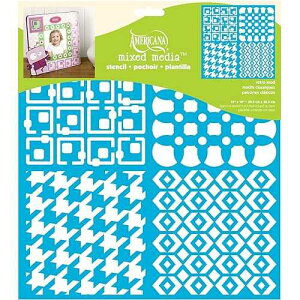 DecoArt Americana �~�b�N�X���f�B�A �X�e���V���A12 x 12 �C���`�A���g�� Mod DecoArt Americana Mixed Media Stencil, 12 by 12-Inch, Retro Mod