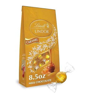 Lindt LINDOR Caramel Milk Chocolate Truffles, Milk Chocolate Candy with Smooth, Melting Truffle Center, Great for Gifting, 8.5 oz. Bag (6 Pack)