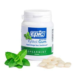 ?? ? - ???? ?? 100% ???? - ?? ? ??? ? - ????? ?, 50? (1? ?) Epic 100% Xylitol Spearmint Chewing Gum - Sugar Free, Aspartame Free Dental Gum - Supports Oral Health & Fresh Breath -