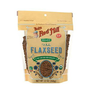 Bob's Red Mill �I�[�K�j�b�N �u���E�� �t���b�N�X�V�[�h�A13 �I���X Bob's Red Mill Organic Whole Flaxseeds - 13 oz (Pack of 1), Gluten Free, Raw, Non GMO, Sproutable, Keto Friendly, Paleo