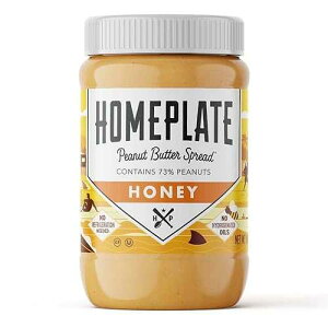Home Plate HomePlate Peanut Butter | Honey | Pure Peanut | Made in the USA | Perfect for PB&J sandwiches | Non-GMO | Naturally Gluten Free | No Hydro Oils | Natural Energy + 7g of Protein per Serving | 1