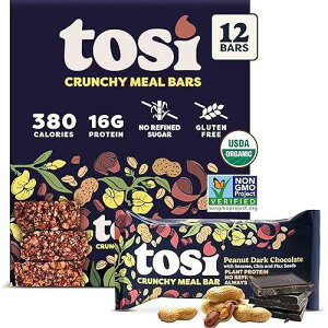 Tosi Organic SuperBites �r�[�K���X�i�b�N�A�A�[�����h�h���S���t���[�c�A2.4�I���X�i12�p�b�N�j�A�O���e���t���[�A�I���K3�A�A�����^���p�N���A��������у`�A�V�[�h�R���̑@�� Tosi Meal Nut Bars