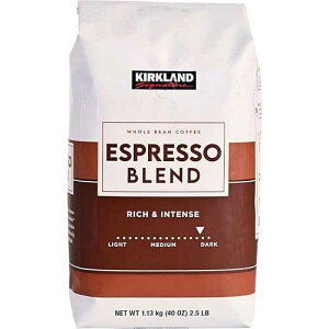Kirkland Signature Espresso Blend Coffee, Dark Roast, Whole Bean, 40 Ounce