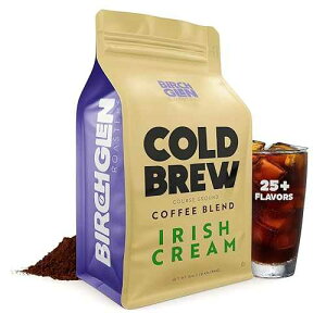 kitchentoolz Birch Glen Roasters Cold Brew Coffee | Flavored Coarse Ground Coffee | Medium Roast | Artisanal Roasting | 100% Arabica |1 LB Bag | Irish Cream