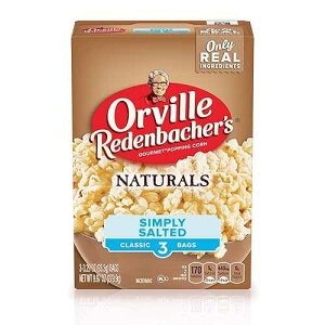 Orville Redenbacher's Orville Redenbacher�fs Microwave Popcorn, Naturals Simply Salted Flavor, 3g Fiber Per Serving, Movie Night Supplies, 3.29 oz., 3-Count (12 Boxes)