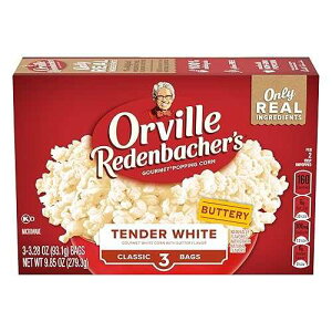 Orville Redenbacher's �I�[���h �t�@�b�V���� �e���_�[ �z���C�g �d�q�����W�Ή� �|�b�s���O �R�[�� 3.28 �I���X (3 �p�b�N) Orville Redenbacher's Old Fashioned Tender White Microwavable Popping Corn 3.28 Ounce (Pack of 3
