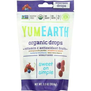Yummy Earth �I�[�K�j�b�N �r�^�~�� C �h���b�v �A���`�I�L�V�t���[�c�A3.3 �I���X YumEarth Yummy Earth Organic Vitamin C Drops Antioxifruits, 3.3 Ounce