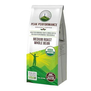 Peak Performance High Altitude Organic Coffee. Fair Trade, Low Acid, Non GMO, and Beans Full Of Antioxidants. Medium Roast Smooth Tasting USDA Certified Organic Whole Bean Coffee Bag