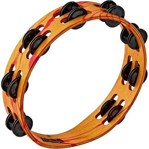 Meinl VivaRhythm VR-TA2-ROM �ؐ��^���o�����A�u���b�N���b�L�X�`�[���W���O���A���b�h/�I�����W�}�[�u���d�グ Meinl Percussion Meinl VivaRhythm VR-TA2-ROM Wood Tambourine with Black Plated Steel Jingles, Red/Orange Marble 