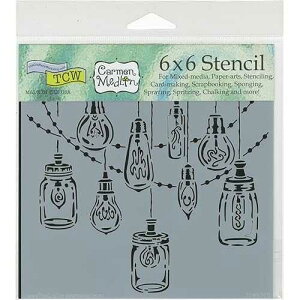 The Crafter's Workshop The Crafters Workshop Party Lights Stencil, Transparent, 6 x 6-Inch (18 x 16 x 0.1 cm)