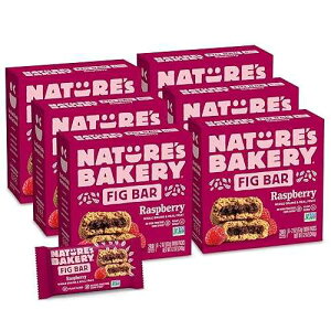 Nature's Bakery Nature�fs Bakery Whole Wheat Fig Bars, Raspberry, Real Fruit, Vegan, Non-GMO, Snack bar, 6 Count (Pack of 6)