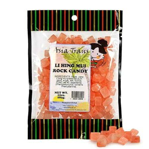 Asia Trans & Co. Li Hing Mui Rock Candy - Sweet Hawaiian Treats, Flavored with Asian Plum Powder - Authentic Island Flavors for Sugar Cravings - Pink-Colored Buffet, Party, Movie Snacks - 10oz. Bag