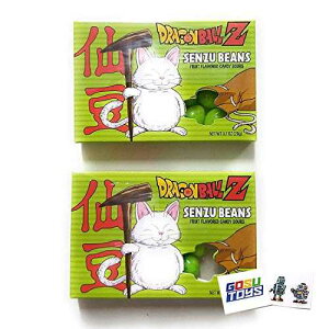 Dragonball Z Senzu Beans Candy Fruit Flavored DBZ Candy Sours with 2 Gosu Toys Stickers�c (2 Pack)