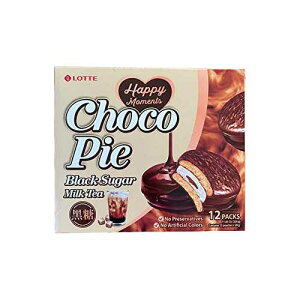 ���b�e �`���R�p�C �����~���N�e�B�[ 12�� Lote Lotte Choco Pie Black Sugar Milk Tea 12 individual pack
