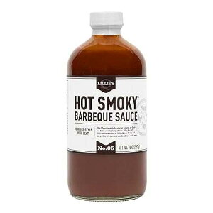 Lillie s Q - Hot Smoky Barbeque Sauce, Gourmet BBQ Sauce, Sweet Brown Sugar BBQ Sauce with Spicy Cayenne, Mild Smoky Flavor, Premium Ingredients, Made with Gluten-Free Ingredients (21 oz)