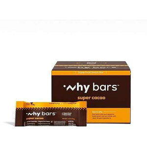 Why Bars�A�X�[�p�[�t�[�h�X�i�b�N�o�[�A�X�[�p�[�J�J�I�A9�p�b�N Why Bars, Super Food Snack Bar, Super Cacao, 9 Pack