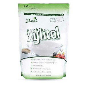 Zveet Birch Xylitol Sweetener | Keto Friendly, Non GMO Low Carb & Calorie Natural Sweetener Sugar Substitute | Kosher & Made in the USA | 5 Pound