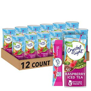 ???? ??? ???? ???? ?? ?? ??? ??? ??, 72? ?, 6 ?? ?? 12? ???? Crystal Light Raspberry Iced Tea Naturally Flavored Powdered Drink Mix, 72 ct Pack, 12 Canisters of 6 Pitcher Packets