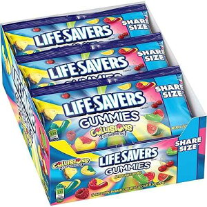 ���C�t�Z�[�o�[�Y �O�~ �R���W�����|�[�`�A4.2�I���X (15�p�b�N) Life Savers Lifesavers Gummies Collision Pouches, 4.2 Ounce (Pack of 15)