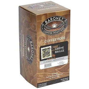Baronet Coffee Pods [Creme Brulee-54 Pods] Flavored Single Cup Use, Like Senseo [3 Boxes of 18 Single Serve 10 Gram] Regular Strength, Medium Roast [Creme Brulee]