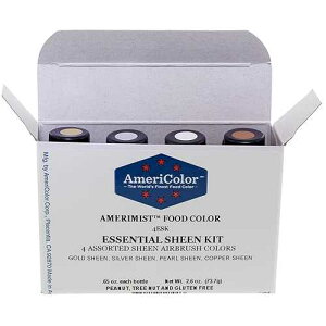 AmeriColor AmeriMist �G�b�Z���V���� �V�[�� �G�A �u���V �L�b�g�A0.65 �I���X�A4 �p�b�N �L�b�g AmeriColor AmeriMist Essential Sheen Air Brush Kit, 0.65 Ounce, 4 Pack Kit