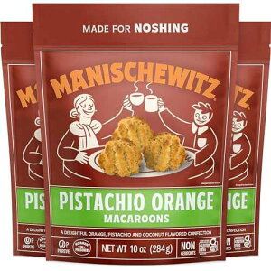 ????? ??? ?? ??? ????? ??? ??? ?? Manischewitz Pistachio Orange Macaroons, 10 oz (3 Pack) | Coconut Macaroons | Resealable Bag | Dairy Free | Gluten Free Coconut Cookie | Kosher for Passov