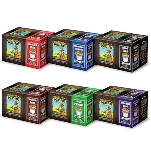 Cafe Don Pedro Assortment Pack Low Acid Coffee Pods - Compatible With Keurig K-cup Coffee Maker - Try 6 Different Coffees - 12 Cups Each, 72 count