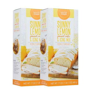 Tastefully Simple Sunny Lemon Pound Cake & Icing Mix - Perfect Pound Cake, Add Fruit for Breakfast Bars -17 oz - (2-Pack)