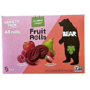 BLholife Bear Real Fruit Snack Rolls, Strawberry & Raspberry Variety Pack, 48 Roll (24pk, 2 rolls per Pack)