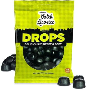 Gustafs�A�\�t�g ���b�N �h���b�v�X�A5.2 �I���X Gustaf's Dutch Licorice Drops - 5.2oz Bag - Sweet Black Licorice Drops - Dutch Candy from Netherlands - Sweet Black Liquorice Treats
