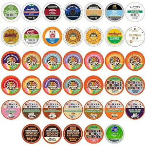 Crazy Cups Decaf Flavoured Coffee Variety Pack,Decaffeinated Flavoured Coffee Pods, Single Serve Hot or Iced Medium Roast Coffee for Keurig K Cups Machines, 40 Count