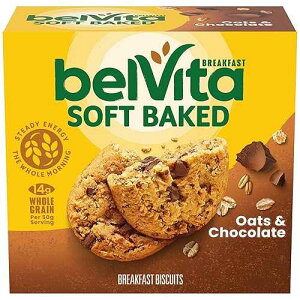 belVita Soft Baked Oats & Chocolate Breakfast Biscuits, Chewy Breakfast Bars, 5 Packs (1 Biscuit Per Pack)