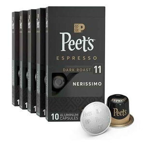 ?? ??, ?? ??? ????? ??, ???? ?? 11, 50? (10? ????? ?? 5??) Peet's Coffee, Dark Roast Espresso Capsules, Compatible with Nespresso Original Machine - Nerissimo Intensity 11, 50 Count