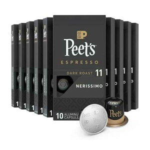 ?? ??, ?? ??? ????? ??, ???? ?? 11, 100? (10? ?? x 10? ????? ??) Peet's Coffee, Dark Roast Espresso Capsules, Compatible with Nespresso Original Machine - Nerissimo Intensity 11, 10