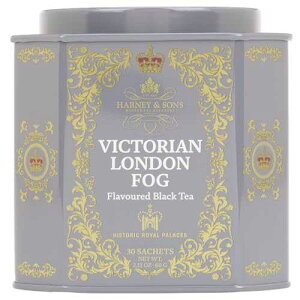 Harney & Sons Victorian London Fog Tea, Black and Oolong Tea with Citrus, Vanilla and Lavender | 30 Sachets, Historic Royal Palaces Collection (Tin Design May Vary)