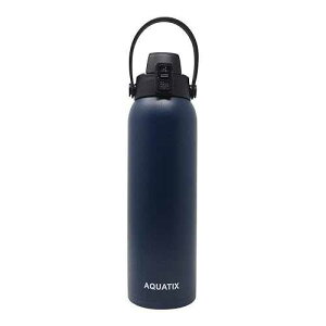 Aquatix Flip Top Double Wall Insulated Stainless Steel Sports Water Bottle (Midnight Blue, 32-Ounce) Aquatix FlipTop Sport Bottle Aquatix Flip Top Double Wall Insulated Stainless Steel Sports Water Bottle (Midnight Blue,