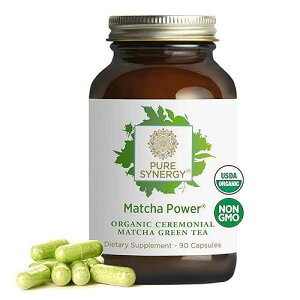 PURE SYNERGY Matcha Power / Organic Matcha Green Tea Capsules / Ceremonial Grade Supplement with EGCG / for Enhanced Energy & Alertness (90 Capsules)
