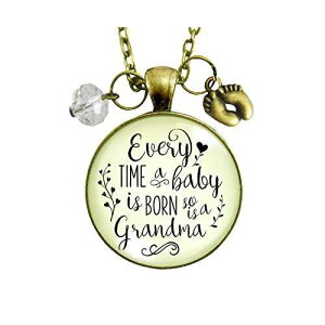 Gutsy Goodness 24 �C���` �D�P���\���΂������l�b�N���X Every Time Reveal Baby Gift Gutsy Goodness 24 Pregnancy Announcement Grandma Necklace Every Time Reveal Baby Gift