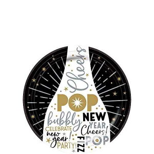 amscan �V�N���j�����E���h�y�[�p�[�v���[�g - 7�C���` | �}���`�J���[ | 60���p�b�N amscan Celebrate The New Year Round Paper Plates - 7 | Multicolor | Pack of 60