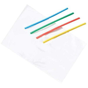 Decopac 15914 Clear Cello Treat Bags with Primary Color Twist Ties - 4in. x 6in. - (50 Bags and 50 Assorted Twist Ties)