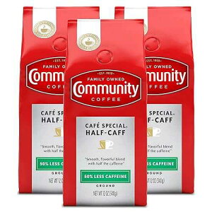 Community Coffee Cafe Special Half-Caff 36 Ounce, Medium Dark Roast Ground Coffee, 12 Ounce Bag (Pack of 3)